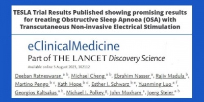 TESLA Trial Results Published for Non-invasive Electrical Stimulation for Obstructive Sleep Apnoea (OSA)