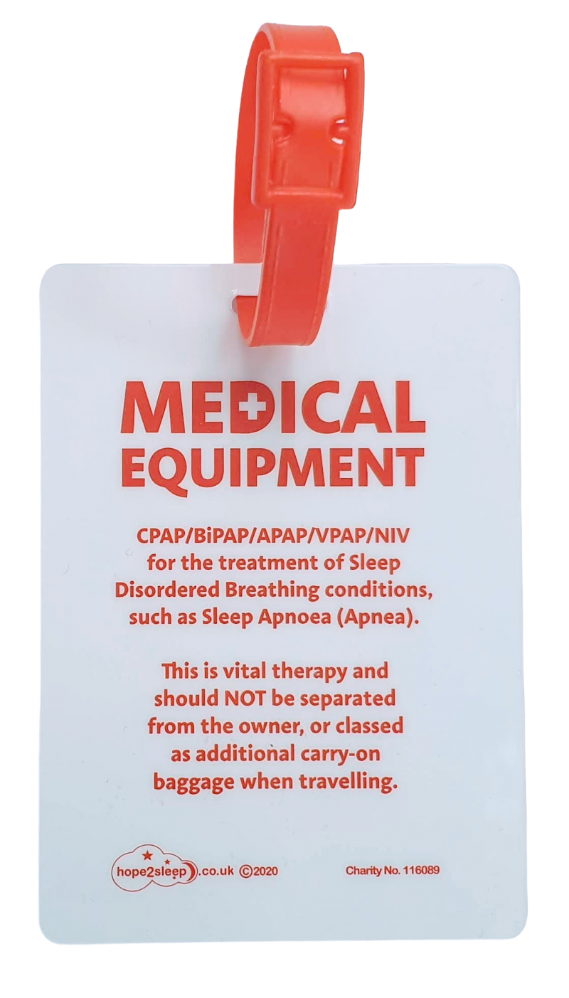 Medic Alert Tag for Diabetes Supply Bag Respiratory Supplies and Equipment Tags Travel Medical Equipment Tag for BIPAP Machine White/Red ConnectOne Medical Luggage Tag for CPAP Machine 